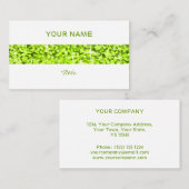 ギラギラしたライムストライプ名刺のホワイトバック 名刺 (正面/裏面)