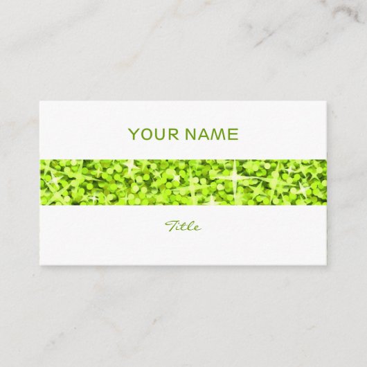 ギラギラしたライムストライプ名刺のホワイトバック 名刺 (正面)