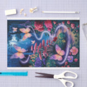 ギラギラした蝶々、イーサリア・ナイト・ウッドランド。 薄葉紙 (クラフト)