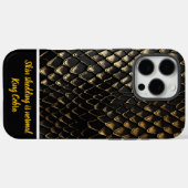 ギラギラした黒と金ゴールドのヘビの皮 Case-Mate iPhoneケース (裏面 (横))