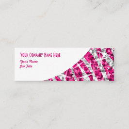 ギラギラのゼブラピンクの白い曲線スキニー スキニー名刺