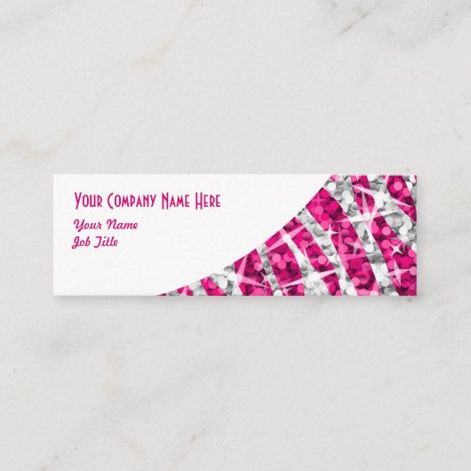 ギラギラのゼブラピンクの白い曲線スキニー スキニー名刺 (正面)