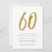 ギラギラゴールドの60歳の誕生日パーティーの招待状 招待状 (正面)