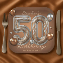 ギラギラメタリックシルバーとブロンズの50歳の誕生日