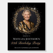 ギラギラ ブラック ゴールド 80歳の誕生日 ウェルカム