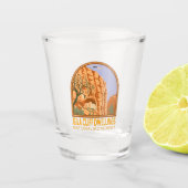 ギラクリフドリングス国定記念碑ニューメキシコ ショットグラス (正面)