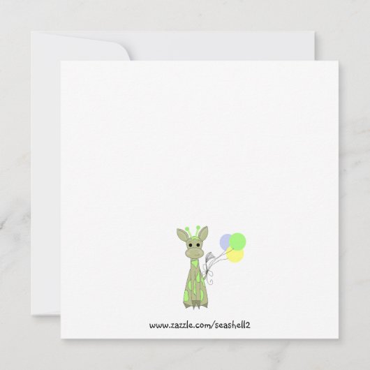 ギラフお洒落ス誕生日パーティー 招待状 (裏面)