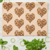 ギラフィックハートタイル模様 キッチンタオル (折り畳み)