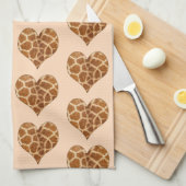ギラフィックハートタイル模様 キッチンタオル (四つ折り)