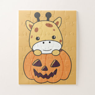 ギラフインパンプキンキュートギラフェスハッピーハローウィンJ ジグソーパズル