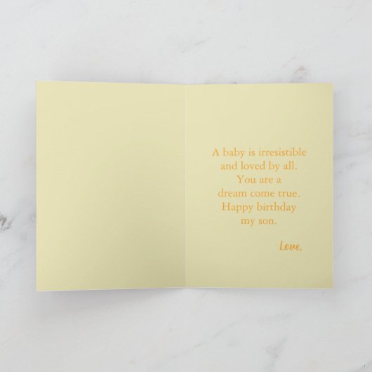 ギラフェスとのベビー誕生日 カード (内部)