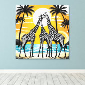 ギラフェスオンザビーチ キャンバスプリント (インサイチュ (ウッドフロア))