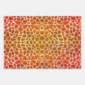 ギラフプリントの包装紙3枚セット ラッピングペーパーシート (正面3)