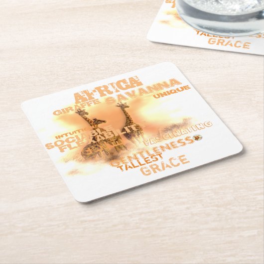 ギラフユニークスクエアコースター スクエアペーパーコースター (アングル)