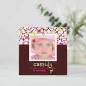 ギラフ+フローラ写真/パーソナライズされたパーティー招待状 招待状 (スタンド正面)