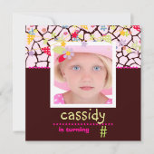 ギラフ+フローラ写真/パーソナライズされたパーティー招待状 招待状 (正面)