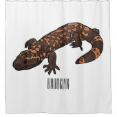 ギラ怪獣マンガイラストレーション シャワーカーテン (正面)