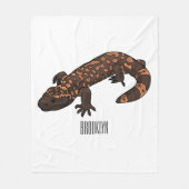 ギラ怪獣マンガイラストレーション フリースブランケット (正面)