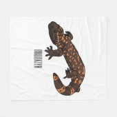 ギラ怪獣マンガイラストレーション フリースブランケット (正面(横))