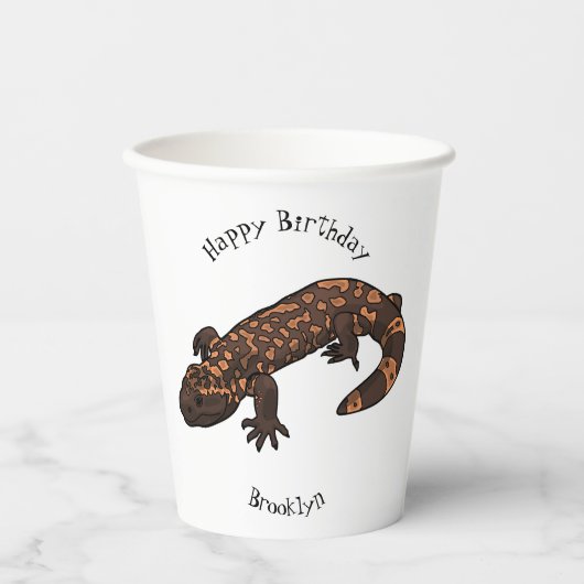 ギラ怪獣マンガイラストレーション 紙コップ (正面)