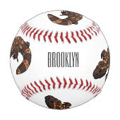 ギラ怪獣マンガイラストレーション 野球ボール (裏面)