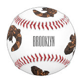 ギラ怪獣マンガイラストレーション 野球ボール (正面)