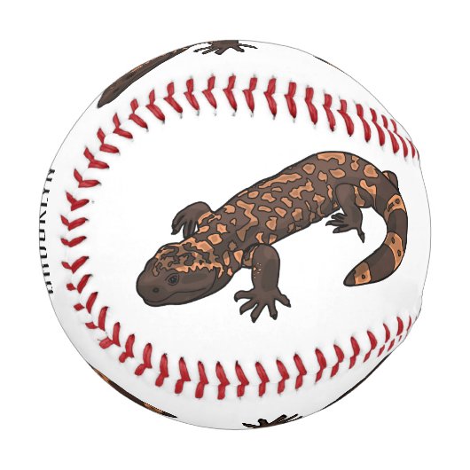 ギラ怪獣マンガイラストレーション 野球ボール (正面左)