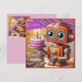 ギリアン～誕生日カード～ケーキ付きロボット～ (正面/裏面)