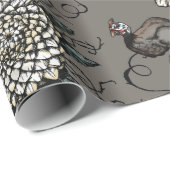 ギリギリの鳥、花、つる植物 ラッピングペーパー (ロールコーナー)