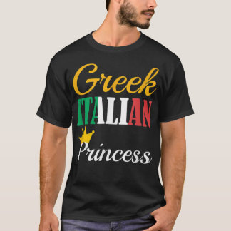 ギリシおもしろいャイタリアンプリンセス誇りを持ったギリシャプライドG Tシャツ