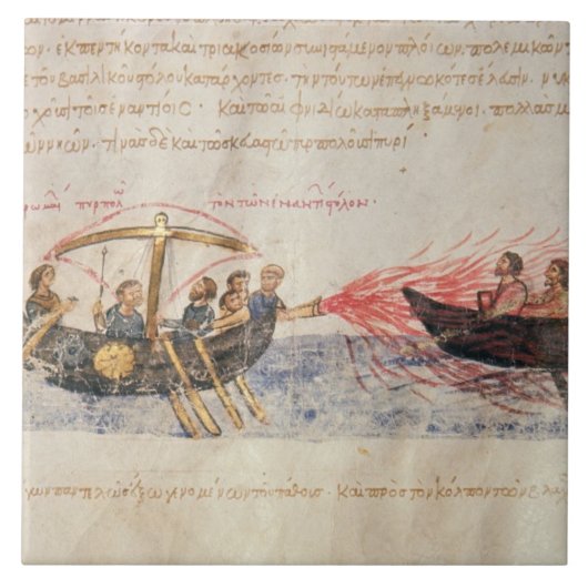 ギリシア火薬(子牛皮紙) タイル (正面)