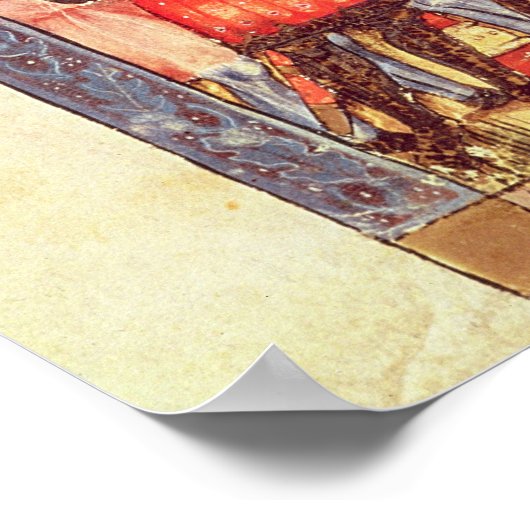 ギリシア軍の野営地とトロイアの街 ポスター (角)