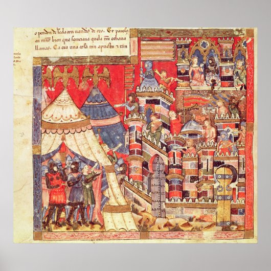 ギリシア軍の野営地とトロイアの街 ポスター (正面)