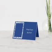 ギリシエレガントャンブルーとホワイト結婚のゲストカード サンキューカード (正面)
