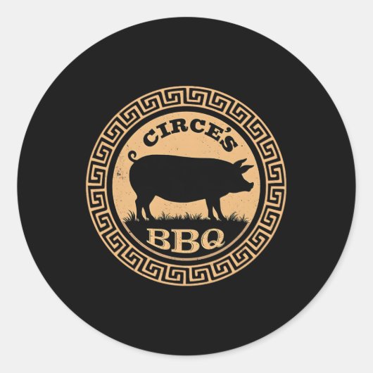 ギリシャおもしろい神話サーチェのBbq Odyssey 1 ラウンドシール (正面)