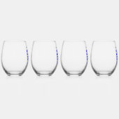 ギリシャおよびギリシャ国旗の青の個人設定 ステムなしワイングラス (右)