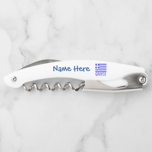 ギリシャおよびギリシャ国旗の青の個人設定 ソムリエナイフ (裏面)