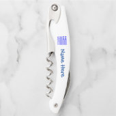 ギリシャおよびギリシャ国旗の青の個人設定 ソムリエナイフ (正面)