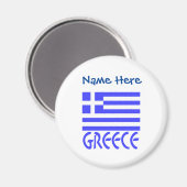 ギリシャおよびギリシャ国旗の青の個人設定 マグネット (正面/裏面)