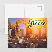 ギリシャからのご挨拶 古代遺跡 パルテノン神殿 ポストカード (正面/裏面)