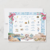 ギリシャでの結婚式週末の歓迎のご案内です 招待状 (正面)