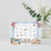 ギリシャでの結婚式週末の歓迎のご案内です 招待状 (スタンド正面)