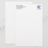 ギリシャとウゾの血の個人化 便箋 (正面/裏面)