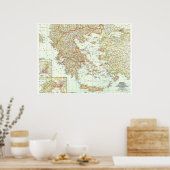 「ギリシャとエーゲ語：1958年詳細図…… ポスター (キッチン)