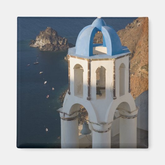 ギリシャとギリシャのサントリーニ島のオイア町 2 マグネット (正面)