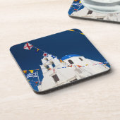 ギリシャとギリシャのサントリーニ島オイア4 コースター (左側)