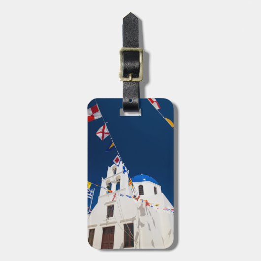 ギリシャとギリシャのサントリーニ島オイア4 ラゲッジタグ (正面縦)