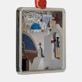ギリシャとギリシャのサントリーニ島オイア5 メタルオーナメント (右)