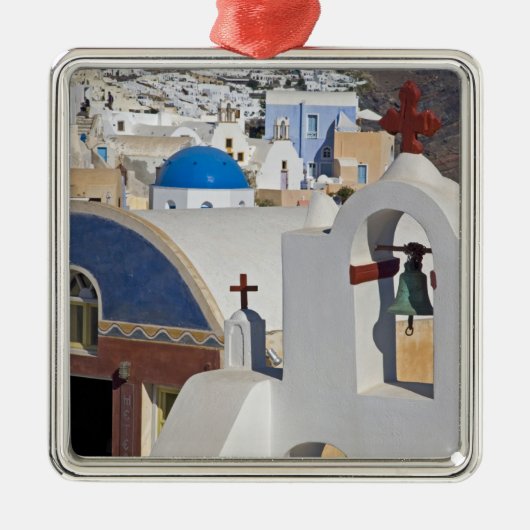 ギリシャとギリシャのサントリーニ島オイア5 メタルオーナメント (正面)