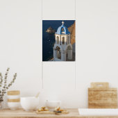 ギリシャとギリシャの島サントリーニの町のオイア2 ポスター (キッチン)